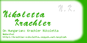 nikoletta krachler business card